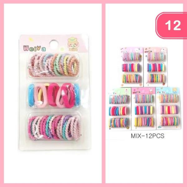 MIXED HAIR TIES (12 UNITS)