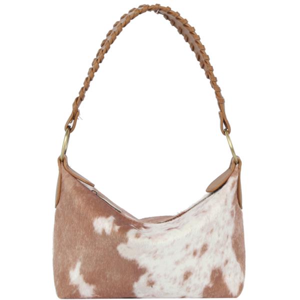 TEXTURED CURVE ANIMAL PRINT SHOULDER BAG