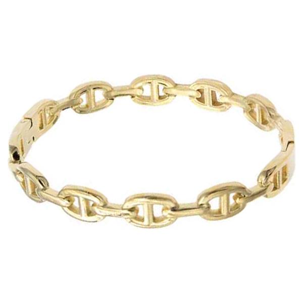 GOLD PLATED STAINLESS STEEL HINGED BANGLE BRACELET