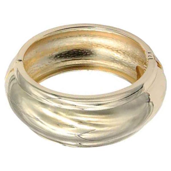 18K GOLD PLATED HINGED BANGLE BRACELET