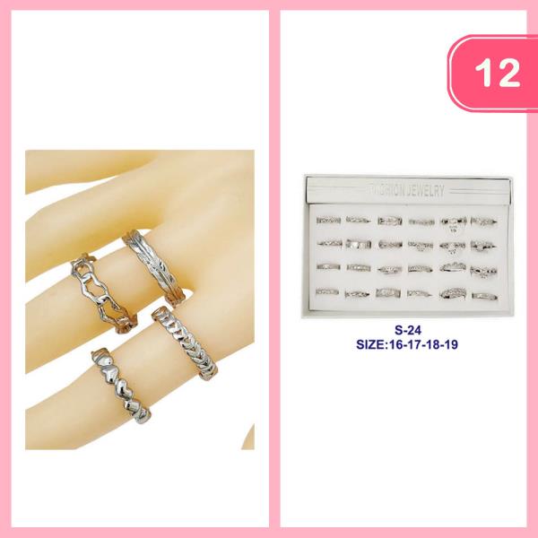 MIXED METAL RINGS (12 UNITS)