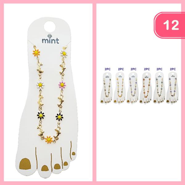 FLOWER DOLPHIN ANKLET (12 UNITS)