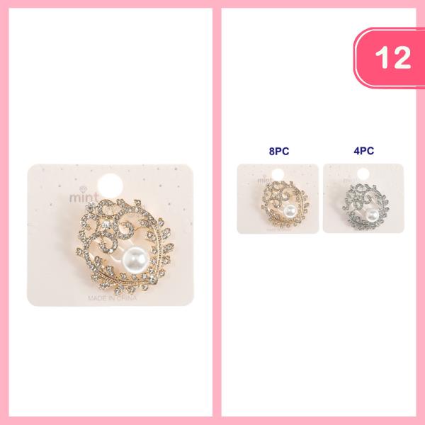 RHINESTONE HEART BROOCH (12 UNITS)