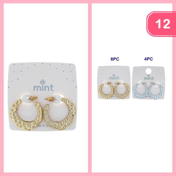 HAMMERED HOOP EARRINGS (12 UNITS)