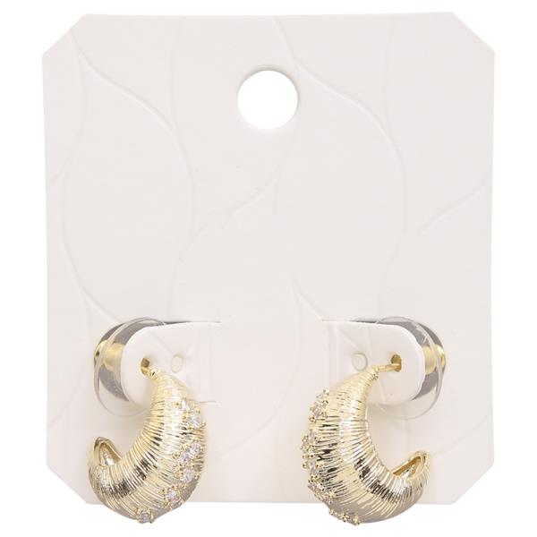 TEXTURED CURVE METAL EARRING