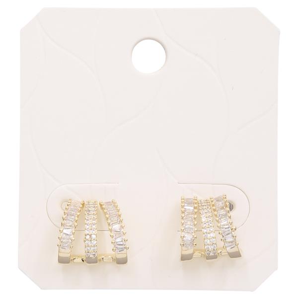 CRYSTAL TRIPLE DESIGN EARRING