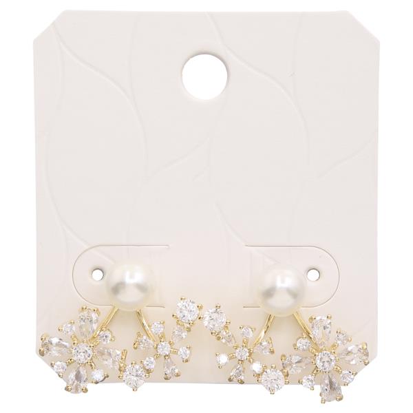 CRYSTAL PEARL STUD EARRING