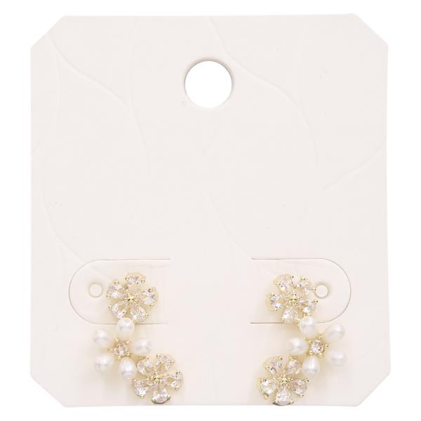 PEARL CRYSTAL FLOWER EARRING