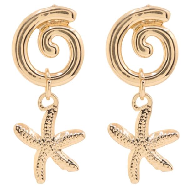 SWIRL STARFISH DANGLE EARRINGS