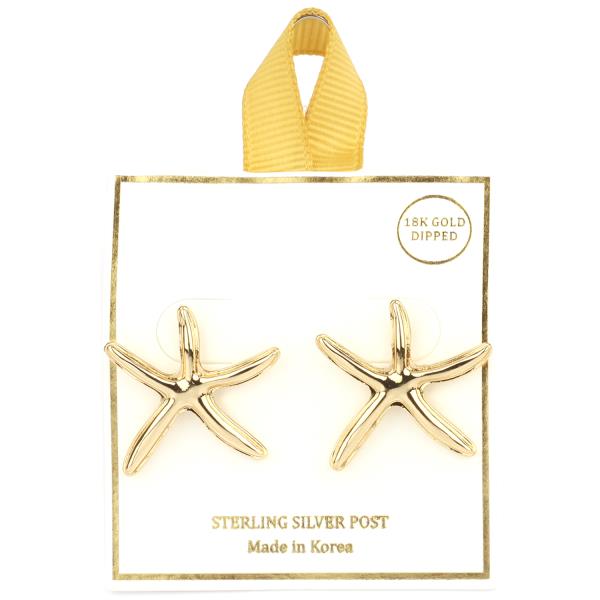 METAL STERLINGSILVER SEA LIFE STAR FISH POST EARRING