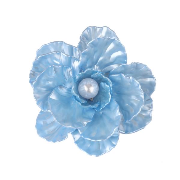 PEARL PLASTIC FLOWER BROOCH PIN