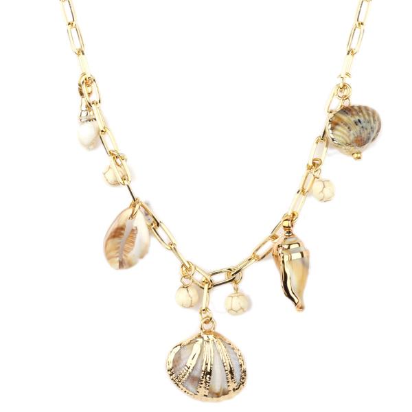 METAL SEA LIFE LINK CHARM NECKLACE