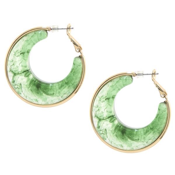 ACRYLIC RESIN OPEN ROUND HOOP EARRING