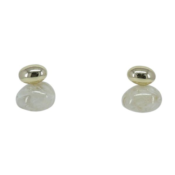 METAL STONE EARRING