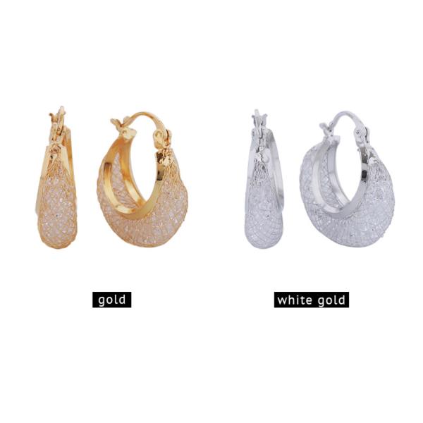 14K GOLD DIPPED MESH TEARDROP PINCATCH EARRINGS