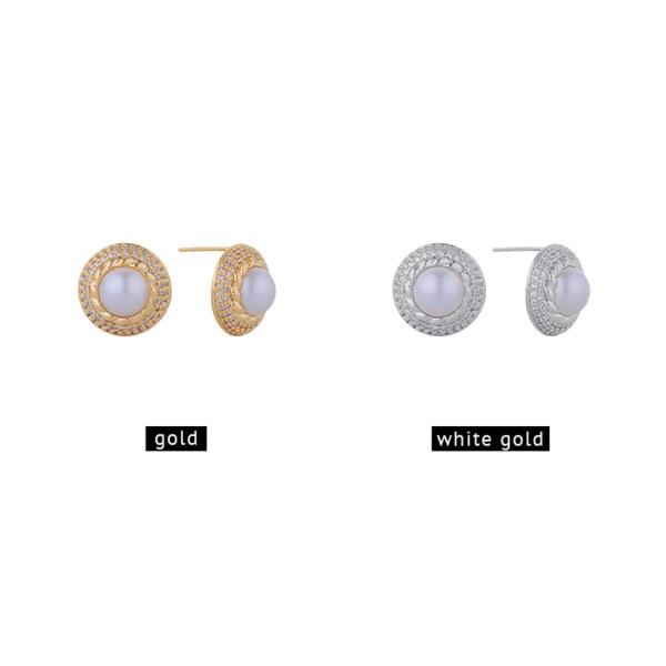 14K GOLD DIPPED PEARL TWIST STUD EARRINGS