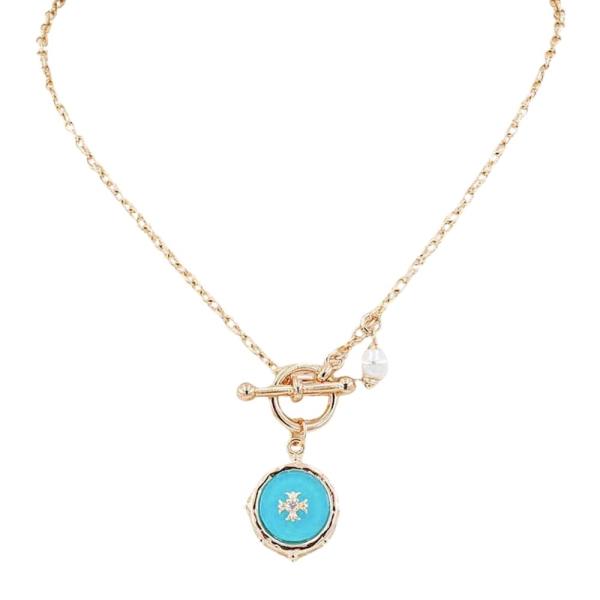 ROUND CROSS PENDANT NECKLACE