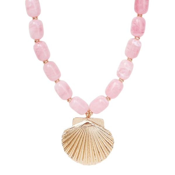 SHELL PENDANT BEADED NECKLACE