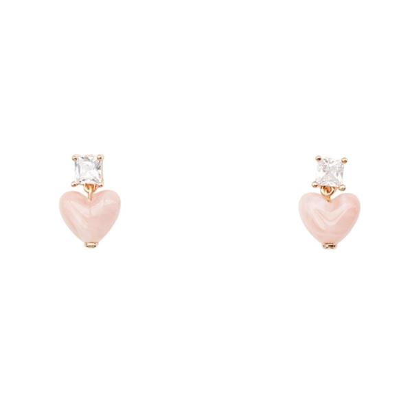 HEART STONE DANGLE EARRING