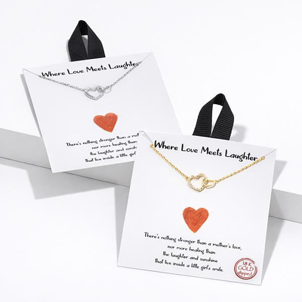 18K GOLD DIPPED WHERE LOVE MEETS LAUGHTER HEART NECKLACE