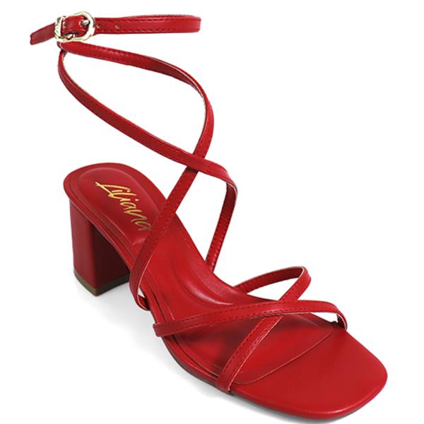 STRAPPY SANDAL W CHUNKY MID HEEL 12 PAIRS