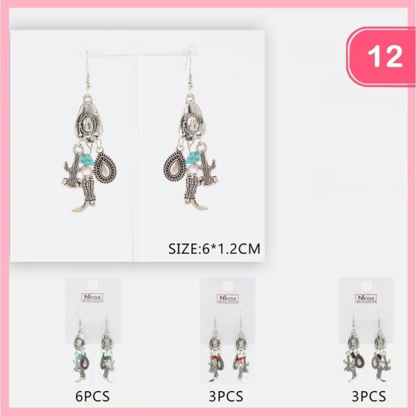 WESTER DANGLE EARRINGS (12 UNITS)