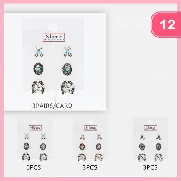 WESTERN POST EARRINGS (12 UNITS)