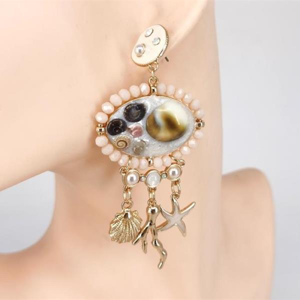 PEARL SHELL STARFISH STATEMENT EARRING