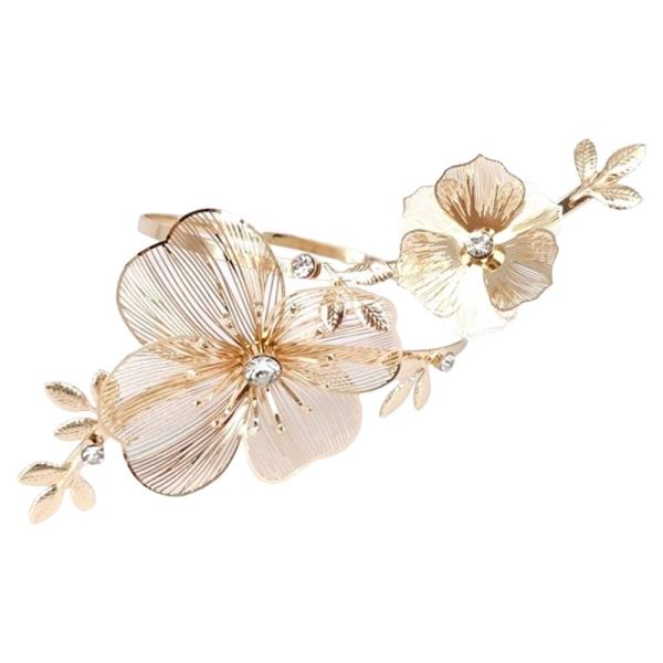FLOWER BRANCH OPEN ARM CUFF BRACELET