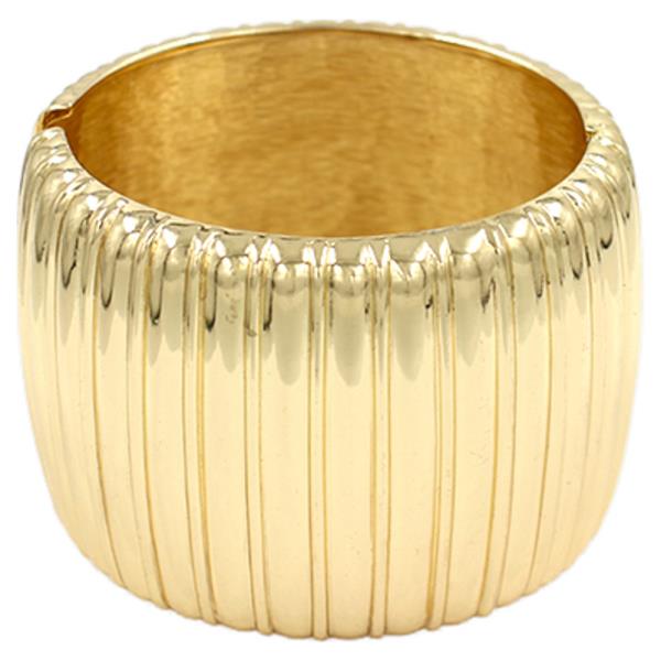 METAL RIDGED HINDGED BANGLE BRACELET