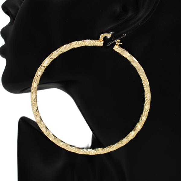 TEXTURED METAL 80MM LARGE HOOP EARRING