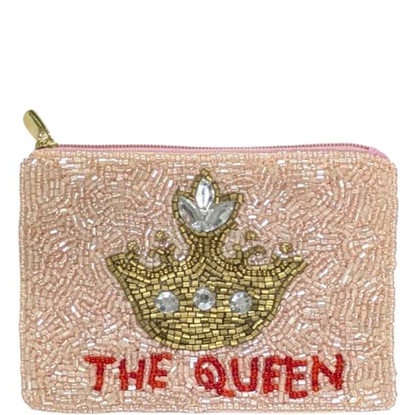 SEED BEAD THE QUEEN COIN PURSE POUCH BAG
