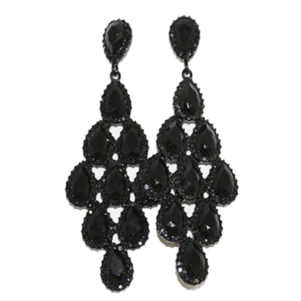 TEARDROP CHANDELIER CRYSTAL STONE DANGLE EARRING