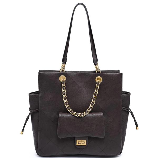 QUILTED STRUCTURED HUDSON TOTE BAG