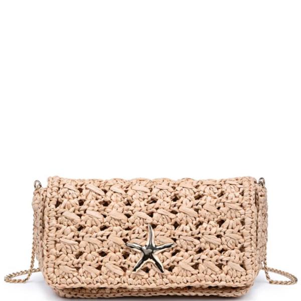 STAR HANDWOVEN STRAW BETTY CROSSBODY BAG