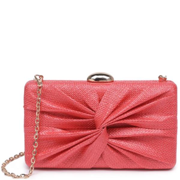 TEXTURED WOVEN PLEAT DETAIL SERENITY EVENING BAG