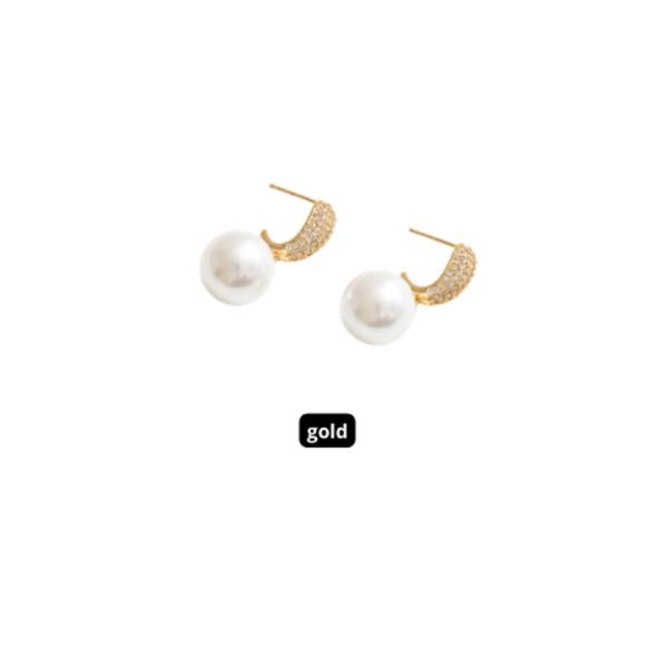 14K GOLD WHITE GOLD DIPPED WATER RESISTANT CLASSIC HOOP EARRING WITH PAVE