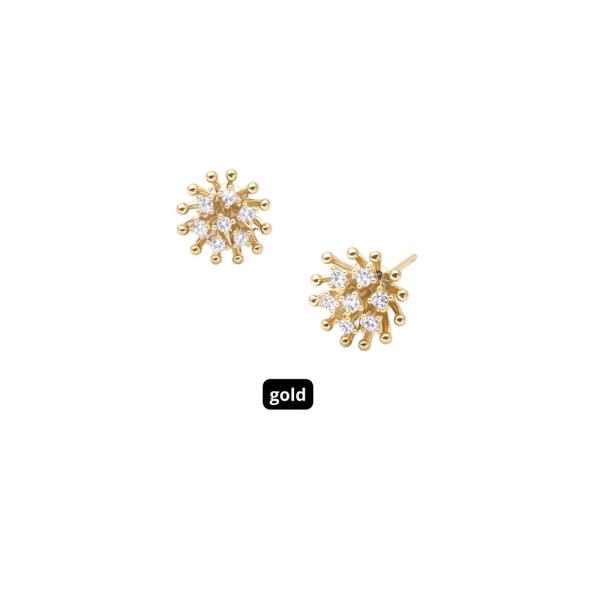 14K GOLD DIPPED WATER RESISTANT SPARKLE STAR CLUSTER STUD EARRINGS