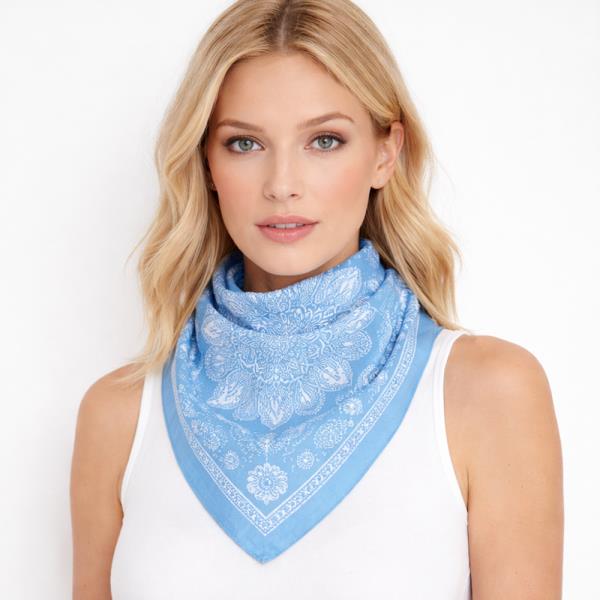 BANDANA PRINT SQUARE SCARF