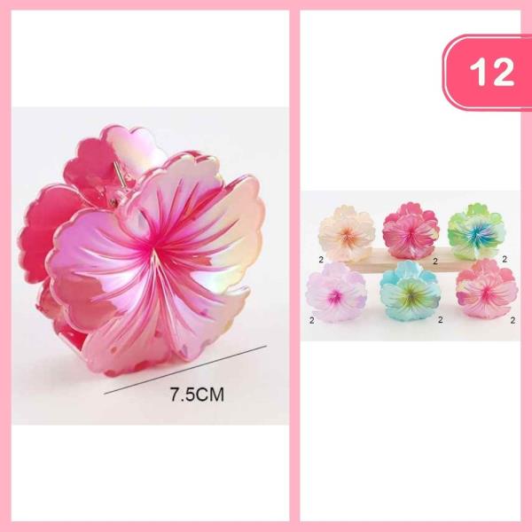 FLOWER HAIR CLAW CLIP (12 UNITS)