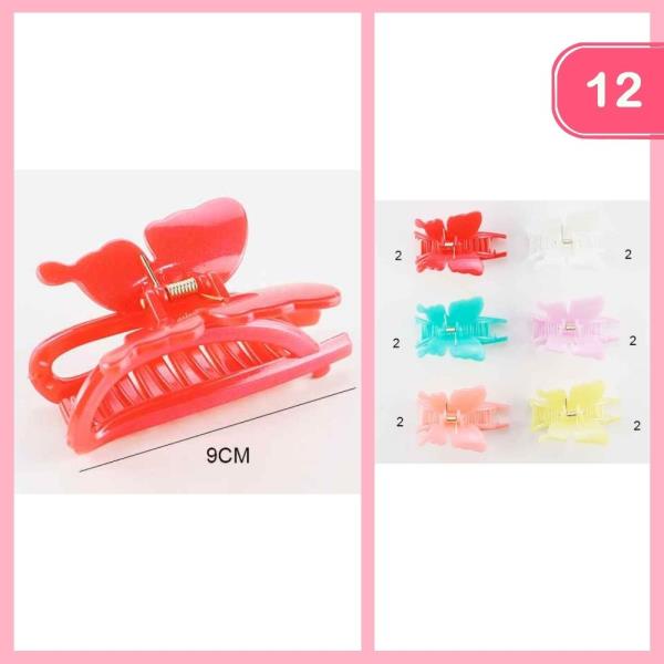 BUTTERFLY HAIR CLAW CLIP (12 UNITS)