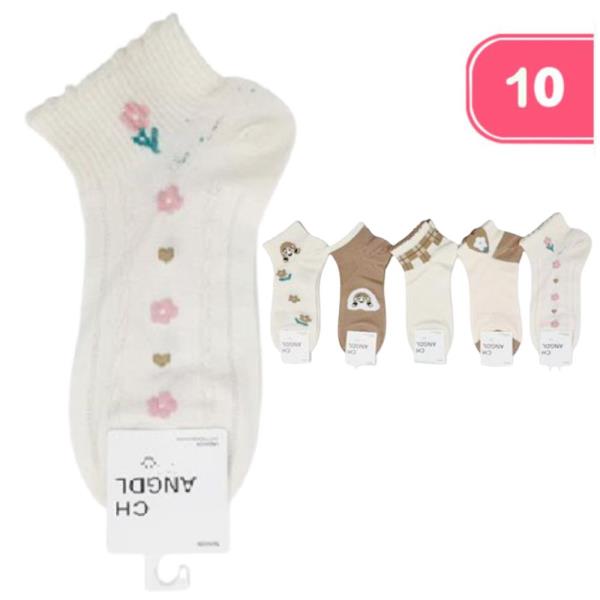MIXED PATTERN ANKLE SOCKS (12 UNITS)