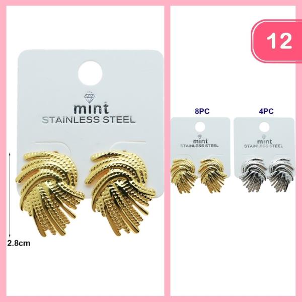 STAINLESS STEEL EARRINGS (12 UNITS)