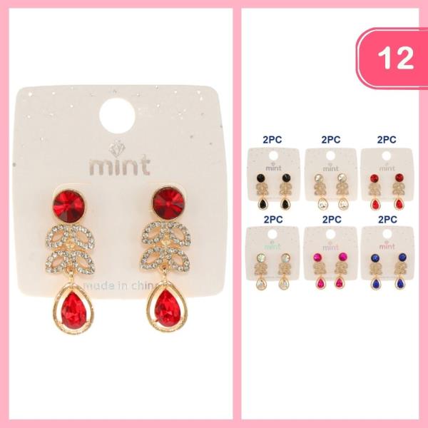 RHINESTONE DANGLE EARRING (12 UNITS)