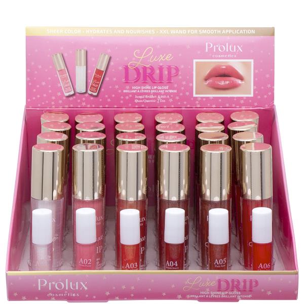 PROLUX LUXE DRIP HIGH SHINE LIP GLOSS (24 UNITS)