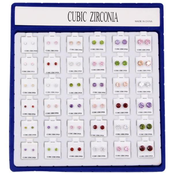 CUBIC ZIRCONIA EARRING (36 UNITS)