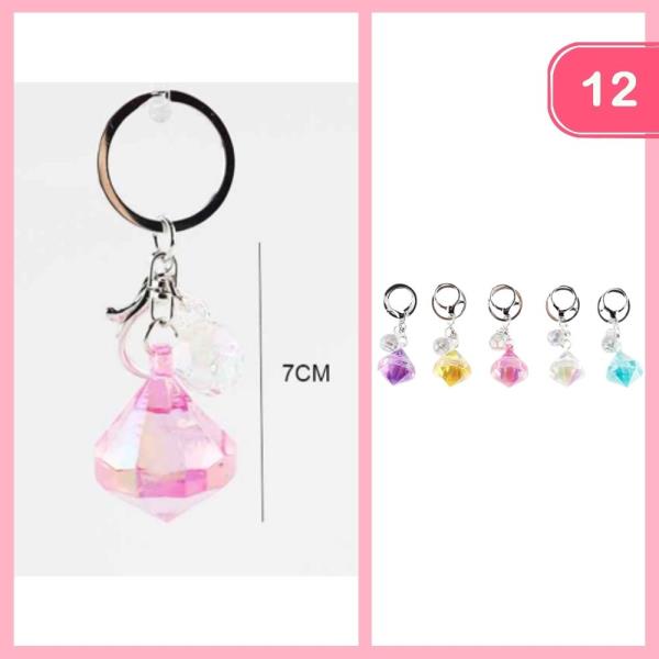 CRYSTAL DANGLE CHARM KEYCHAIN (12 UNITS)