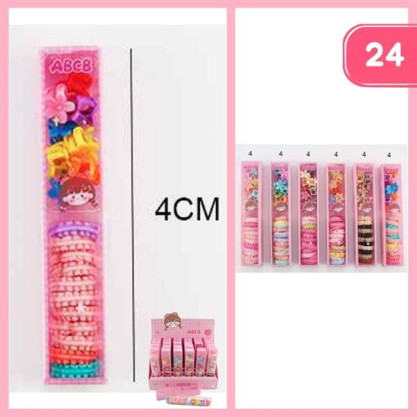 MINI HAR CLAW CLIPS HAIR TIES SET (24 UNITS)