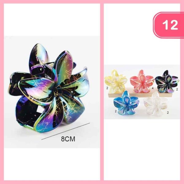 HAWAII FLOWER HAIR CLAW CLIP (12 UNITS)