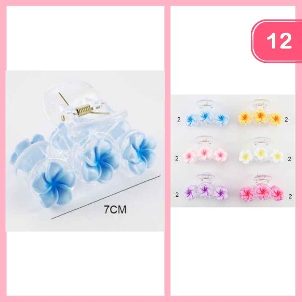 FLOWER HAIR CLAW CLIP (12 UNITS)